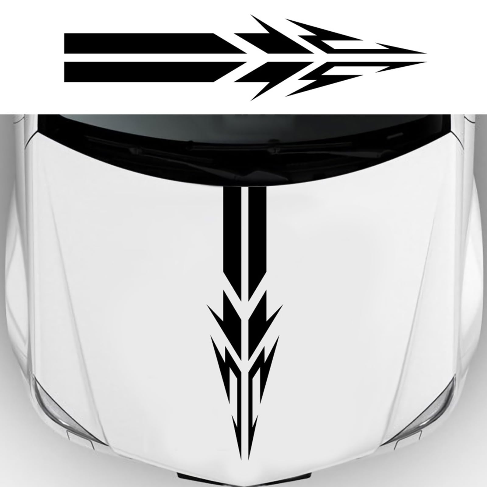 Car Hood Stripe Sticker Auto Racing Flame Stripes Sticker Vinyl Graphics Decorative Decal for Cars/Trucks/SUVs (Black)