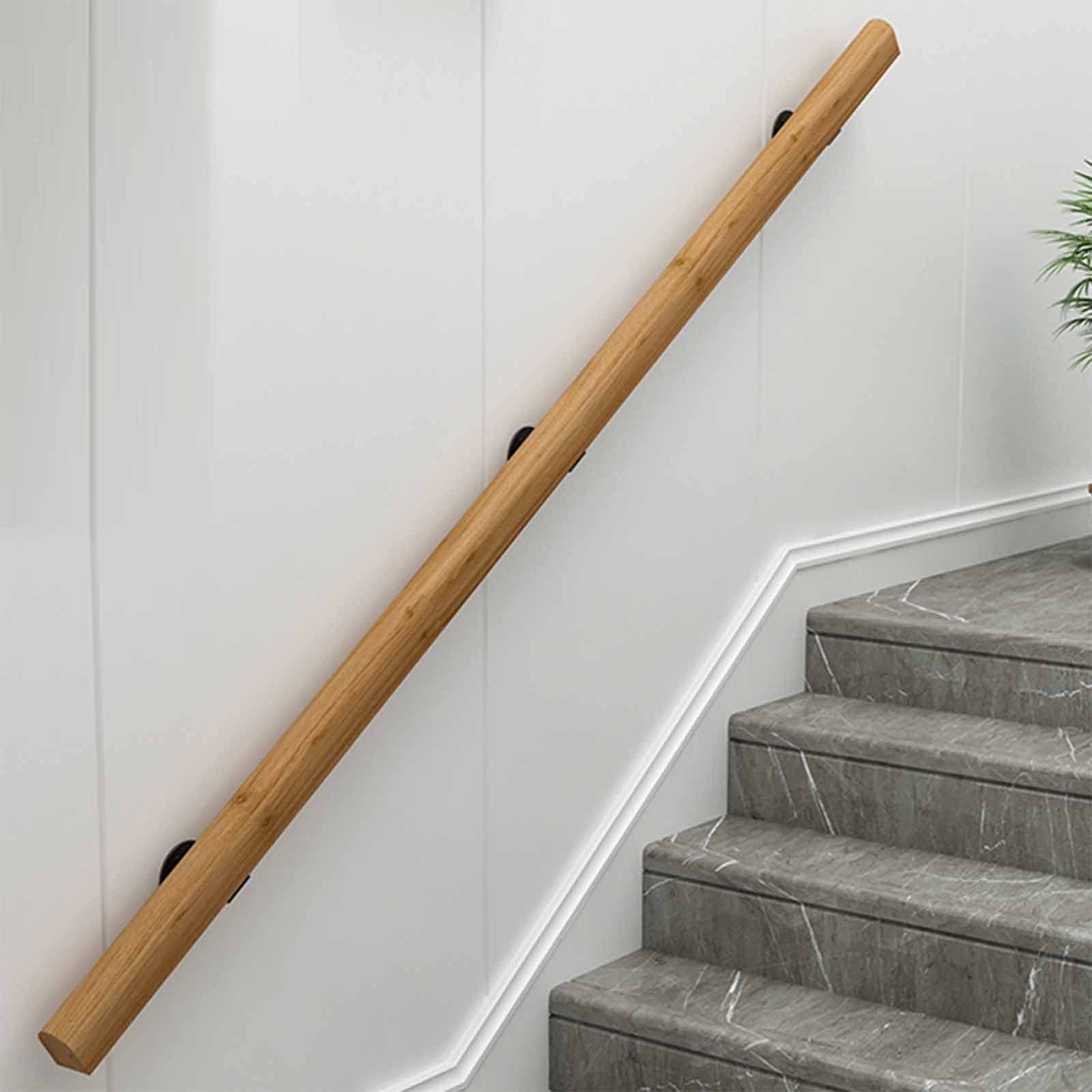 Main courante antidérapante en bois de 0,5 m avec kit de fixation complet