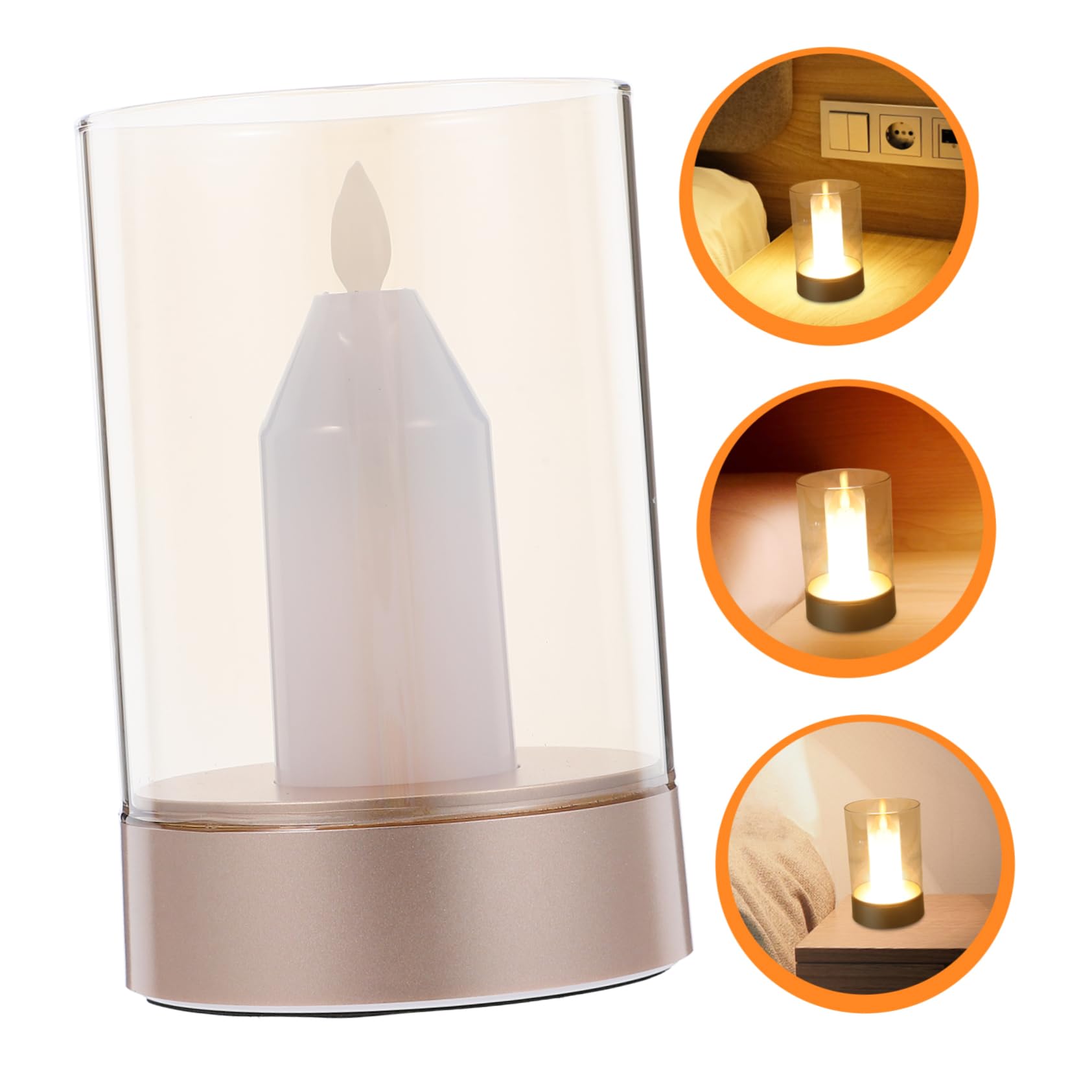 WOONEKY Lampada Notturna Forma Di Candela Led Design Flameless Per Decorazione Domestica e Fotografia Luce Notturna Sensore Per Compleanni e Occasioni Speciali