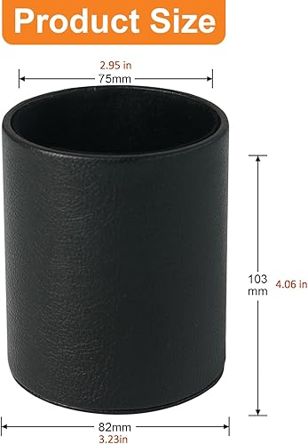 Miniatura 2 de PU Leather Pencil Pen Holder Cup Stand,Desk Accessories Holder,Makeup Brush Storage Organizer,Desktop Stationery Organizer for Office School Home