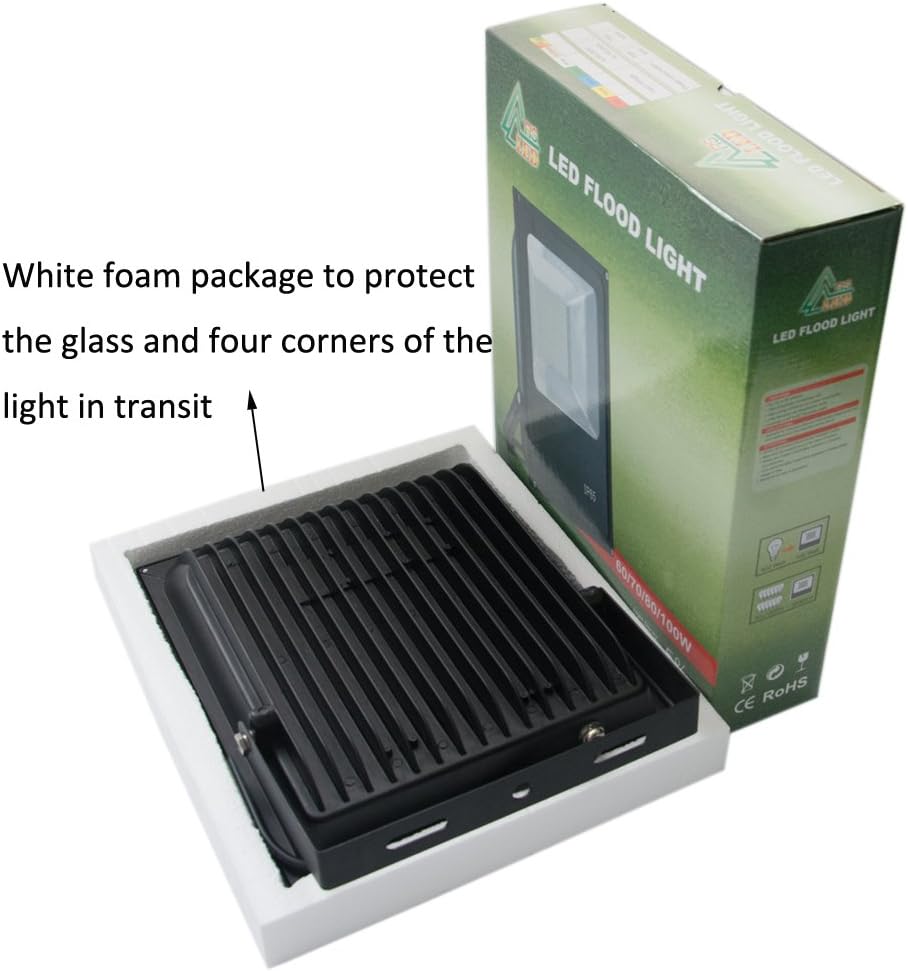 Frее Shірріng оƒƒеr RSN LED Flood Light 100W 5050 RGB Multi Color Changing IP65 Waterproof with US-Plug for Garden Home Yard Hotel Pathways (100W RGB)