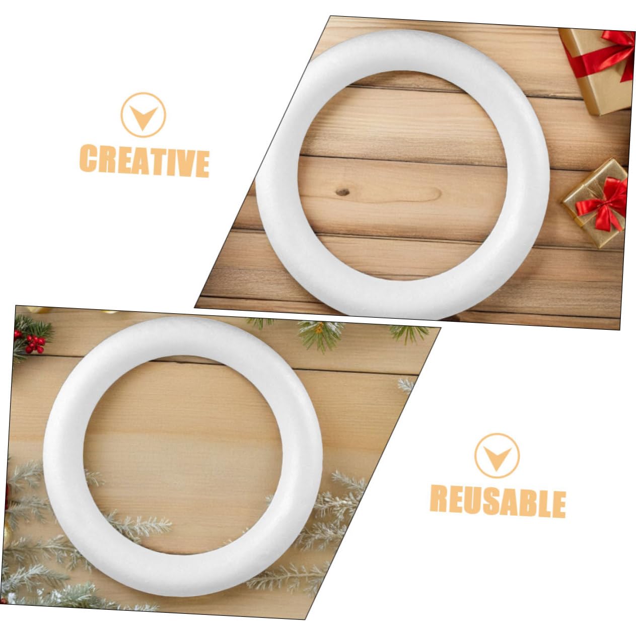 3pièces Kit De Couronne De Noël Mousse Ronde pour Décoration De Fêtes Travaux Manuels Et Mariages Cercles De Couronne Mousse pour Artisanat