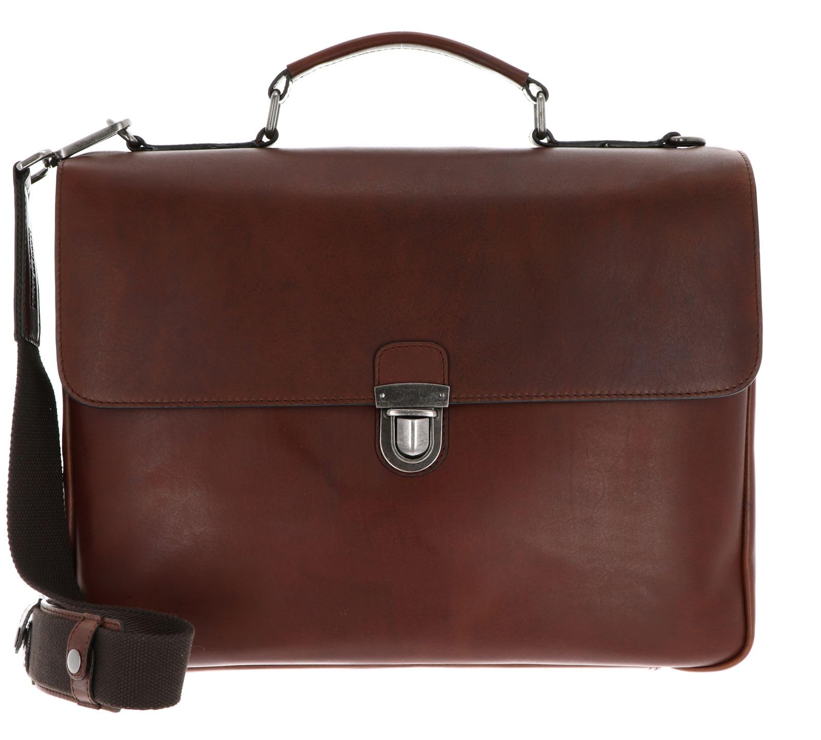 Leonhard Heyden Leder Aktentasche Businesstasche mit Laptopfach Roma Aktenmappe 2 Fächer 5390 Braun dunkelbraun