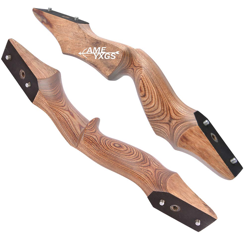 AMEYXGS 60" Tiro con L'Arco Takedown Longbow Arco ricurvo e Freccia Set Riser in Legno 20-60lbs Arco da Caccia Arco Tradizionale da Caccia all'aperto Arco per Adulti Mano Destra