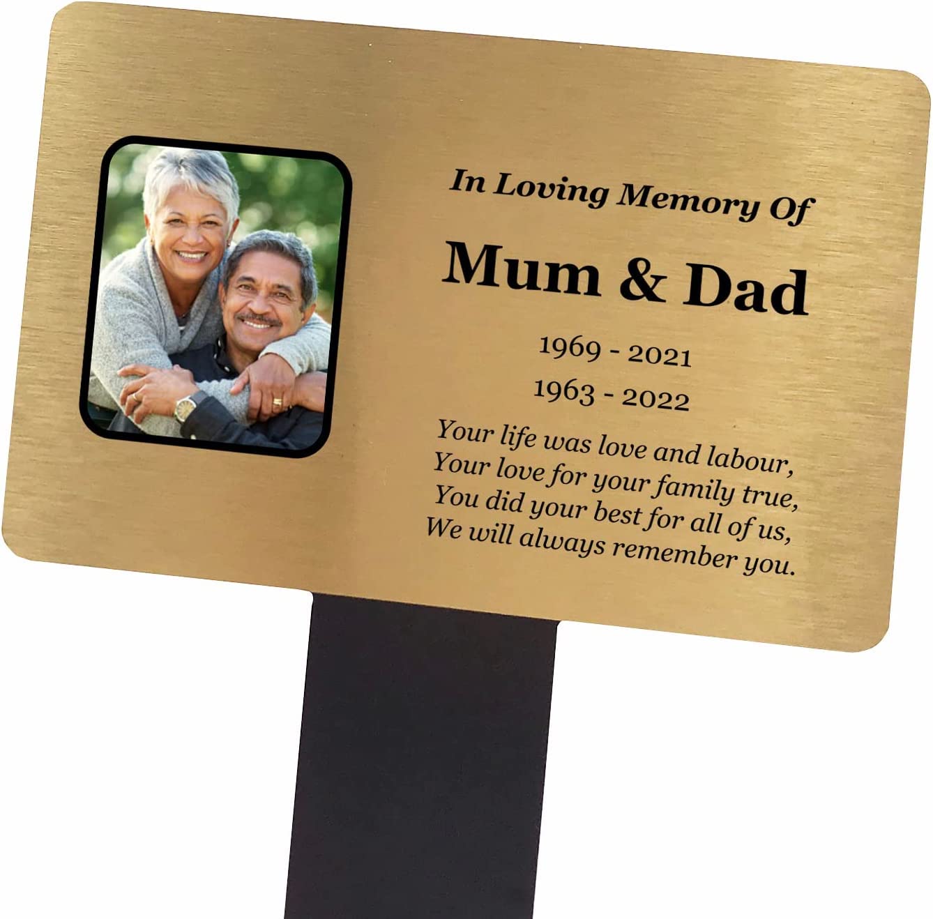 Origindesigned Black Personalised Grave Marker | Add Your Own Photo | Remembrance Plaque | Remembrance Garden Decoration | Weather Resistant | Choice Of Sizes (Medium 14.2 X 24.2Cm)