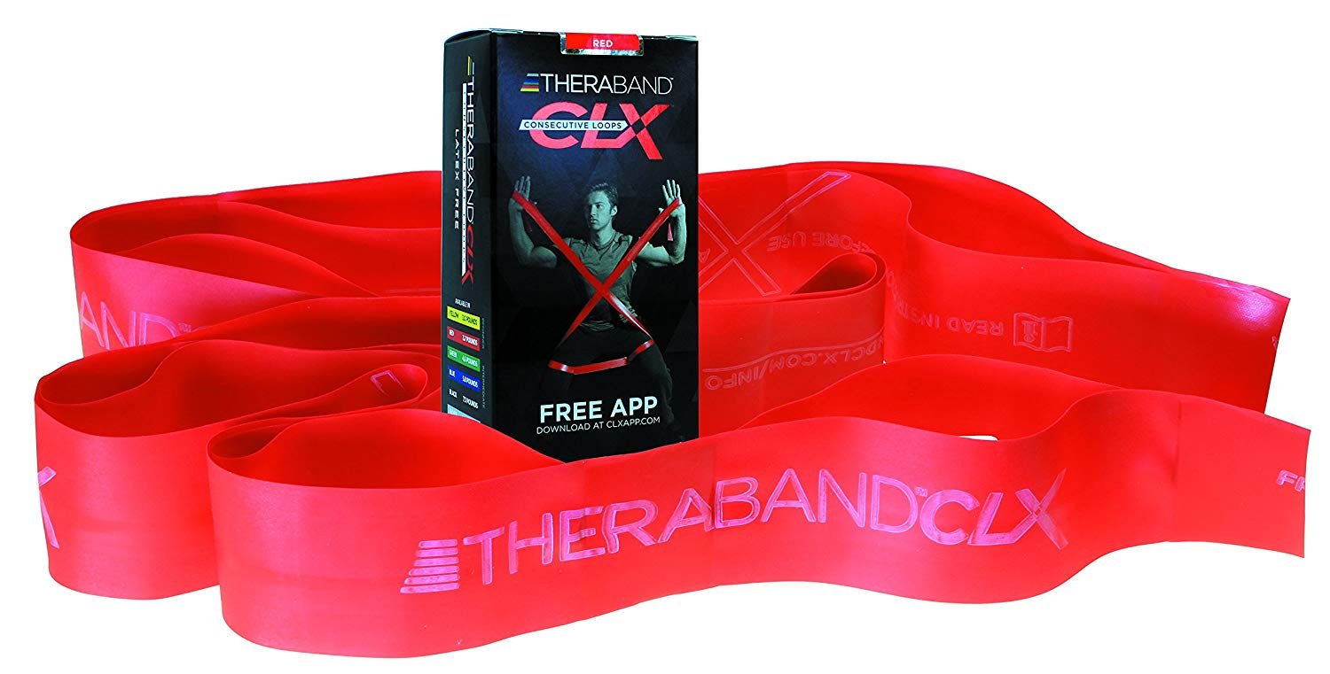 TheraBand Latex-Free CLX Consecutive Loops, Individual 5' Pre-Cut, 9 Loops, Heavy- Red-picture-29
