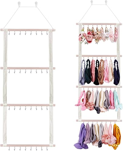 Organizador de lazos para el pelo para niñas, organizador de accesorios para el cabello de bebé, decoración para colgar en la pared para habitación