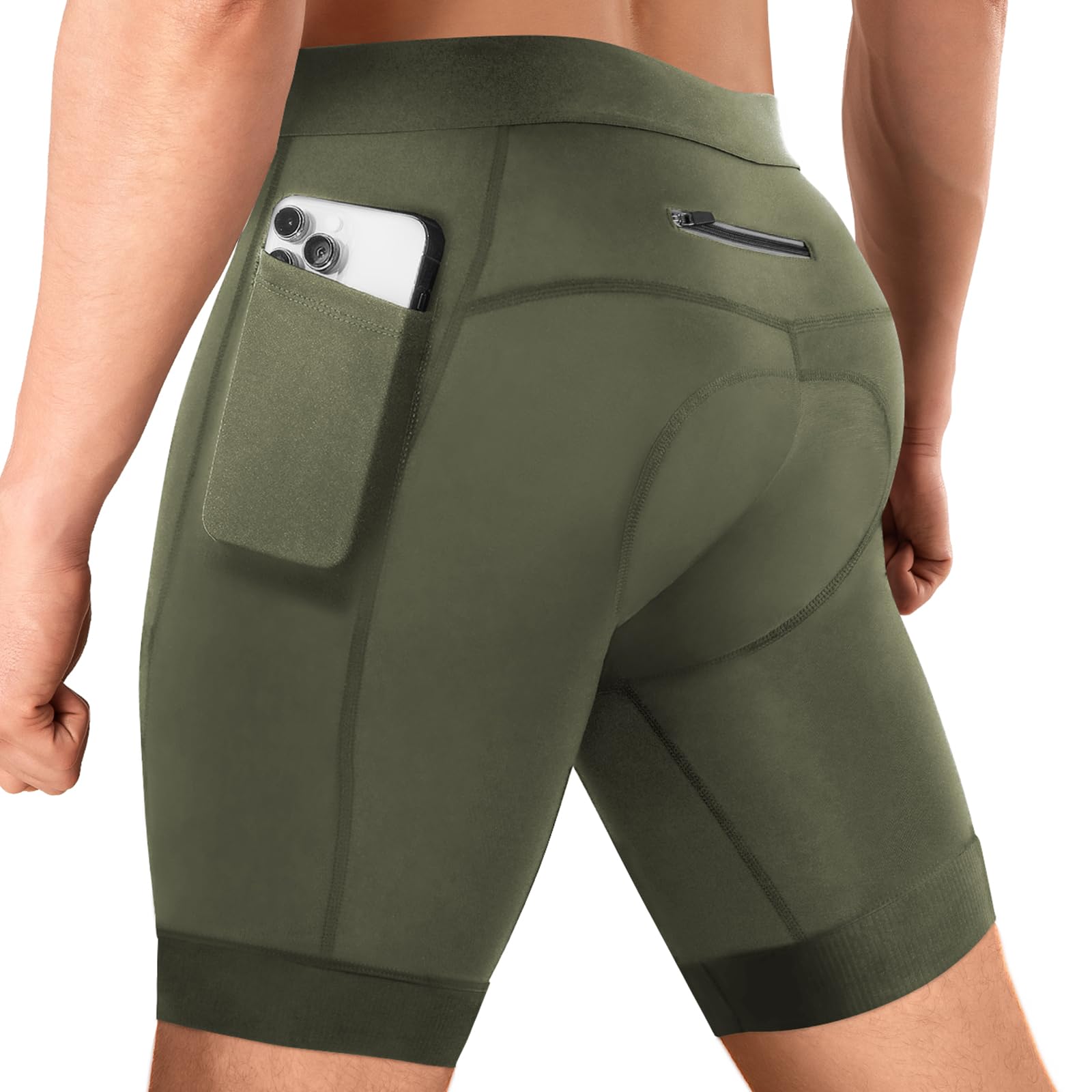 Niksa Radlerhose Herren mit 5D-Gel-Sitzpolster – Atmungsaktive & Schnelltrockende Fahrradhose für Herren mit 3 Taschen | Radunterhose für Mountainbike, Rennrad & Training