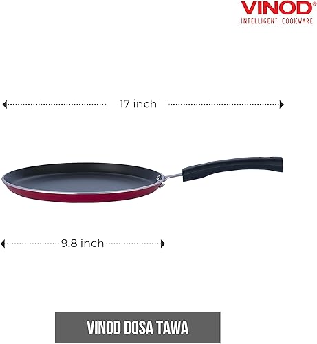 Miniatura 3 de Vinod Cookware Dosa - Plancha para crepes (Tawa) con base de inducción, sartén antiadherente de aluminio 100 y con superficie antiarañazos, sartén