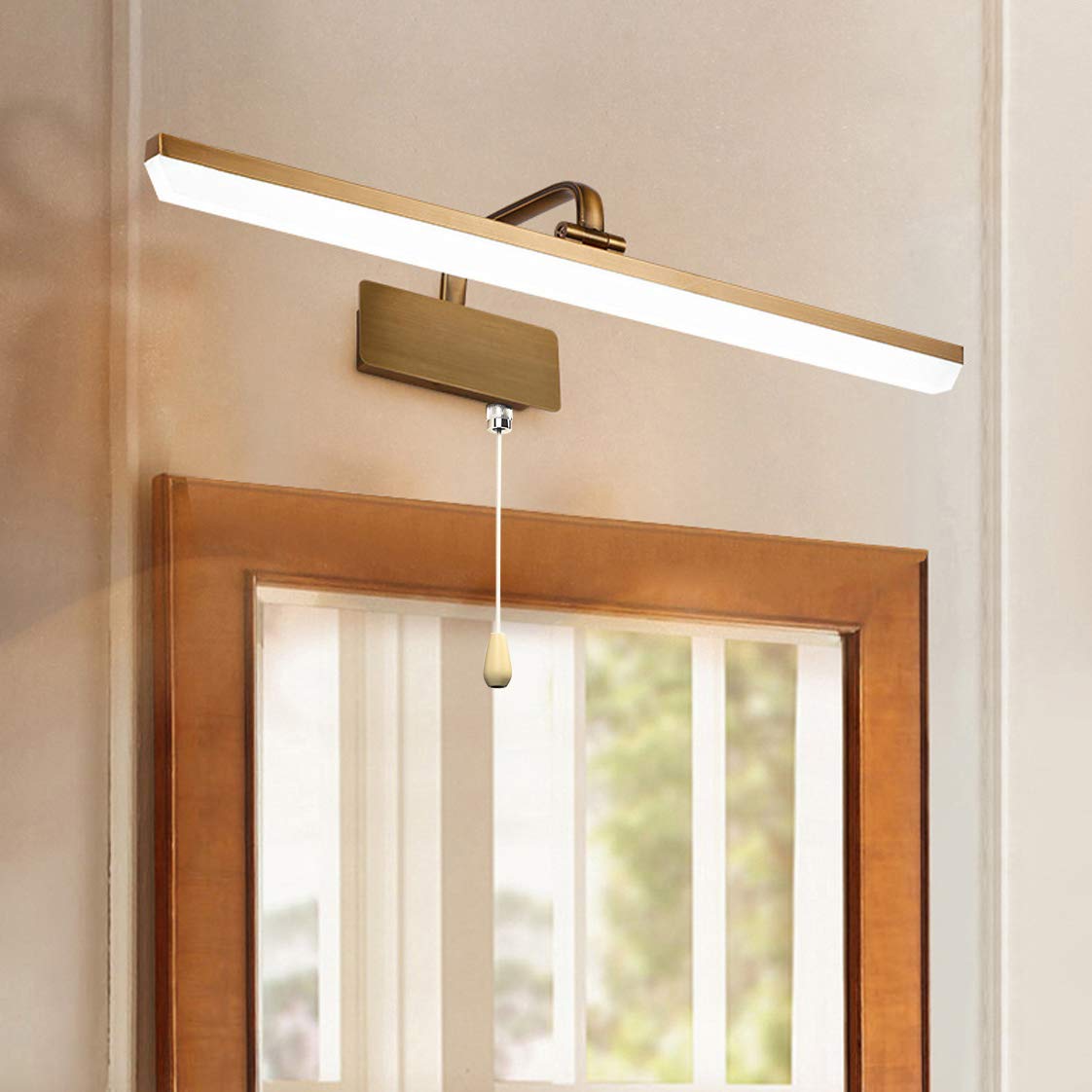 Luce specchio bagno, Lampade parete LED con interruttore, Luci specchio LED vintage Dimmerabili su apparecchi illuminazione specchi impermeabili Luce il trucco Luce anteriore specchio