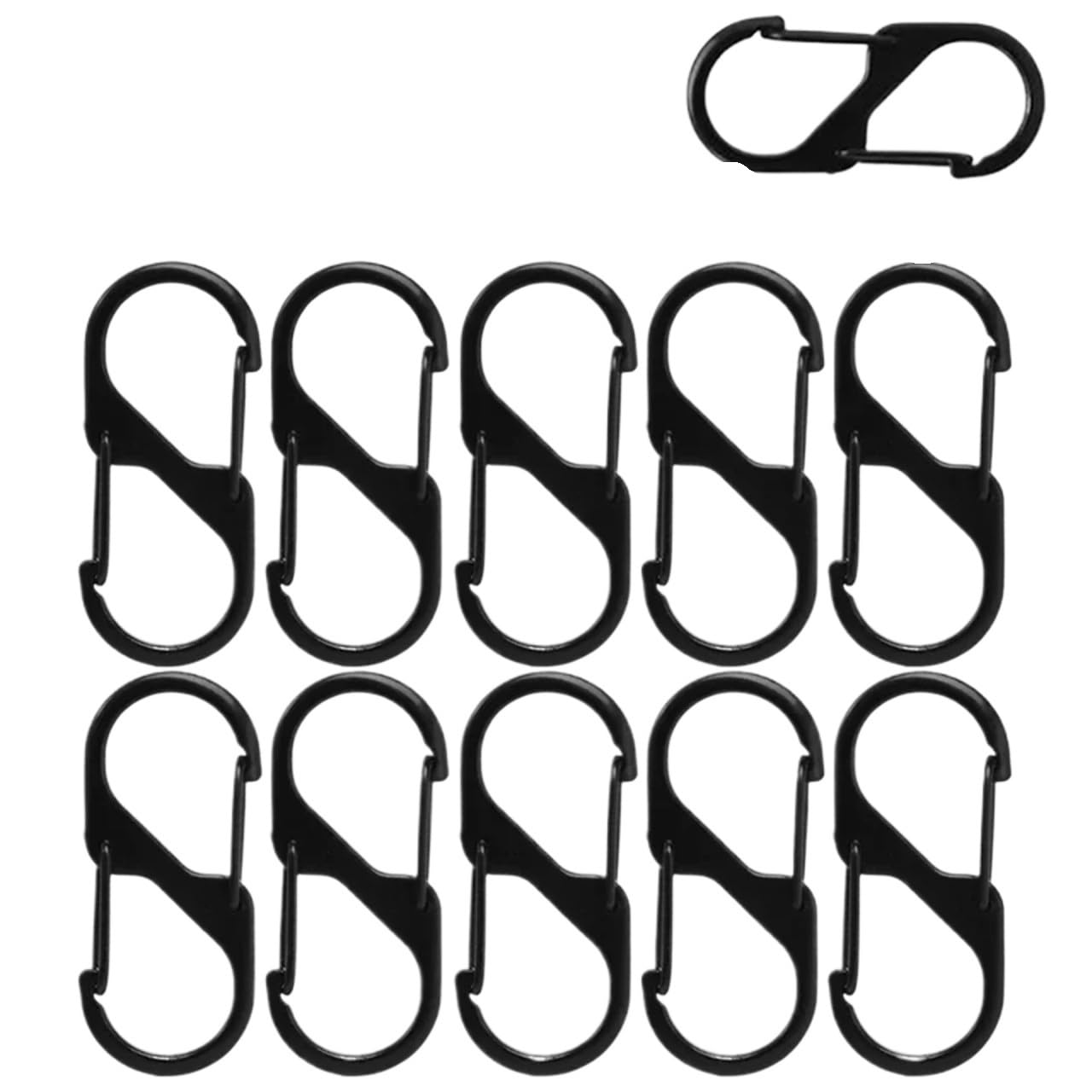 GHHZML Water Bottle Clip 10Pcs Zinc Alloy S Shape Camping Carabiners Safety Buckles Outdoor Sports Bottles Backpack Keychain
