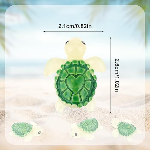 Miniatura 2 de 10 piezas de mini tortuga verde, lindas figuras de tortuga marina en miniatura, pequeñas estatuas de tortuga oceánica, accesorios de jardín de hadas