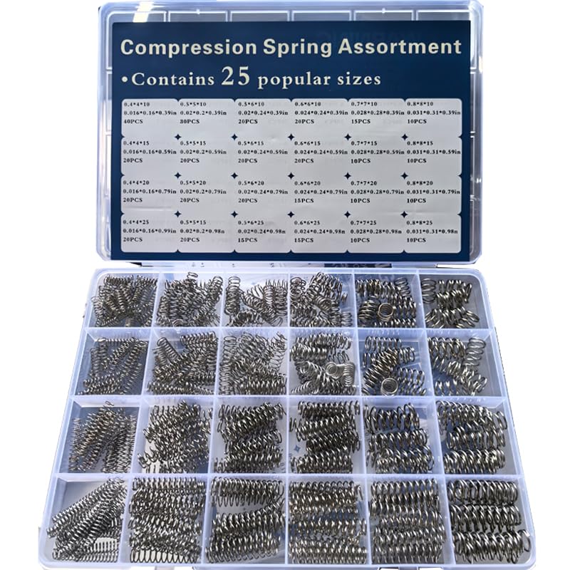 420 Pcs 24 Different Sizes Stainless Steel Springs, Spring Assort...