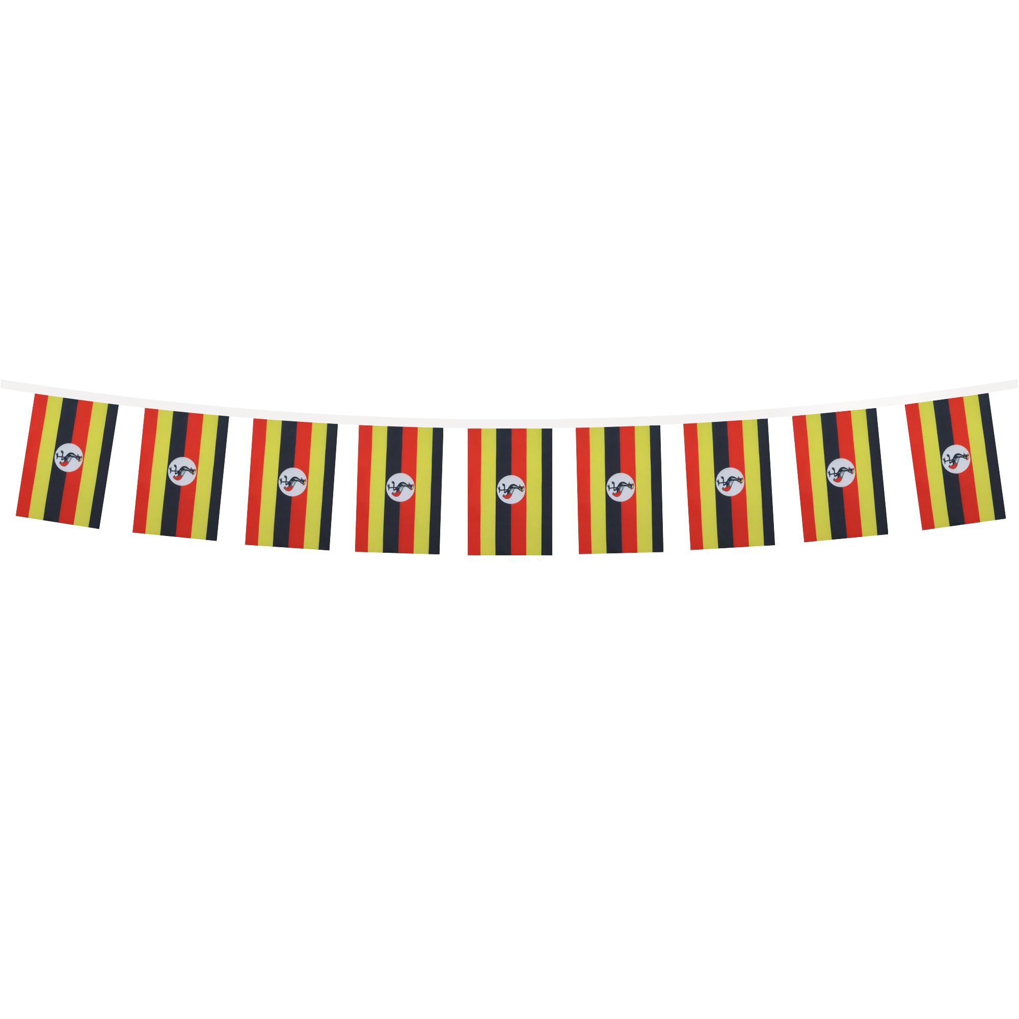AZ FLAG Uganda Bunting Flag, 20 Ft Garland with 20 Small Ugandan Flags 8'' x 6'', 100% Polyester String Pennant, 6 meters — view 5