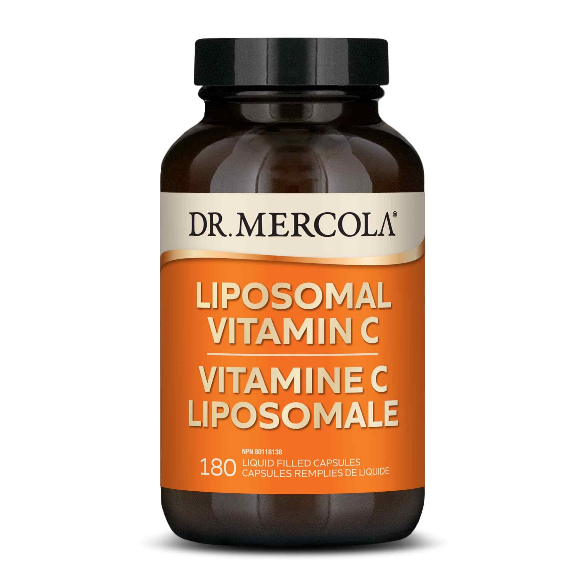 Mercola Liposomal Vitamin C Dietary Supplement, 1,000mg per Serving, 90 Servings (180 Capsules), Immune Support, Non GMO, Soy Free, Gluten Free