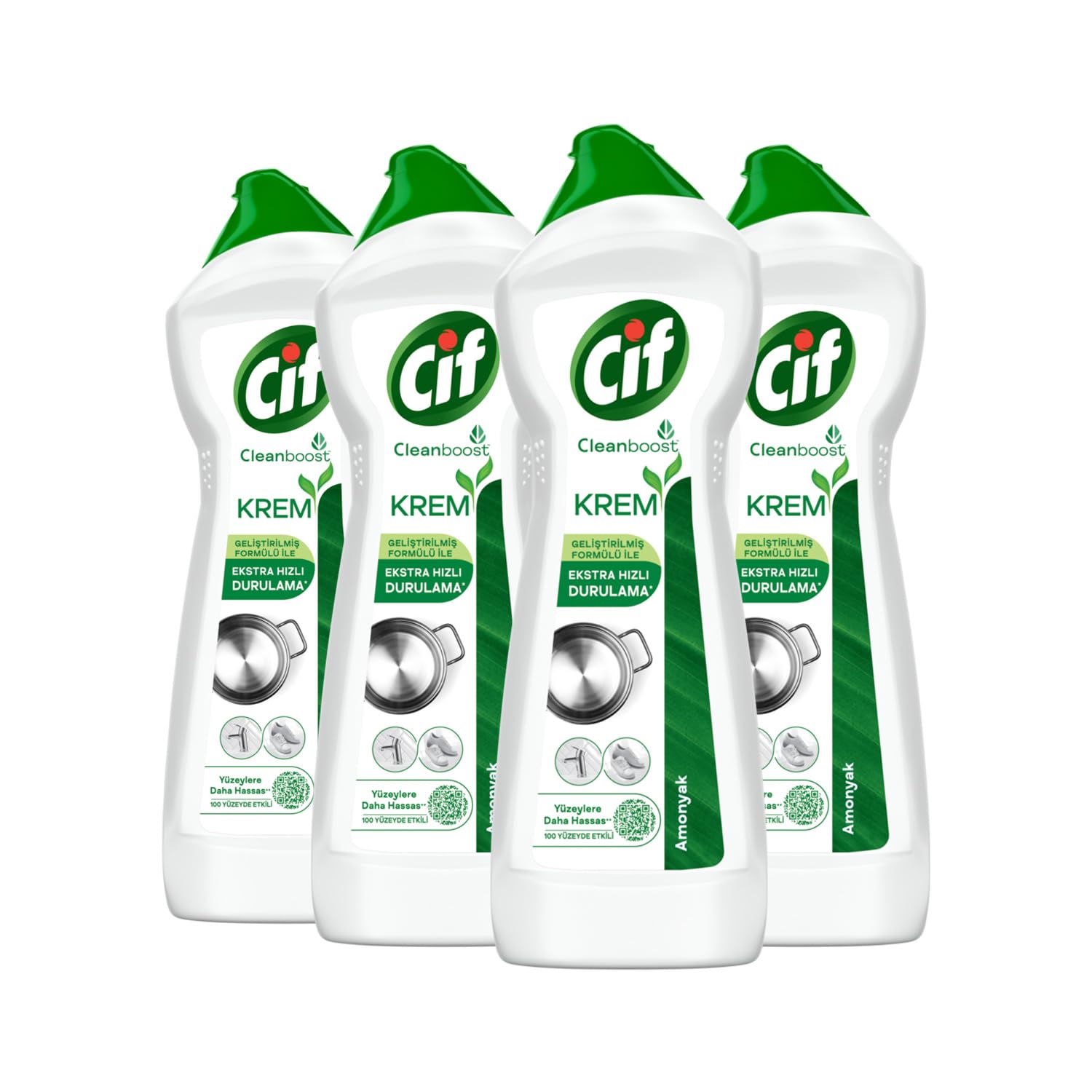 Cif Krem Yeni Nesil Yüzey Temizleyici Amonyak 750 ml x4