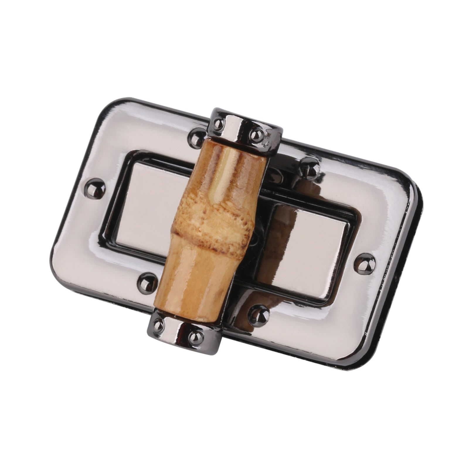 PVUVTNAHW 10pcs Rectangle Metal Bamboo Clasp Turn Twist Lock For DIY Handbag Leather Craft Bag Purse Hardware(Gun black)