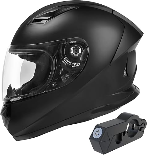 DOT - Casco ligero de cara completa para motocicleta de calle, bloqueo de casco de motocicleta JAGASOL