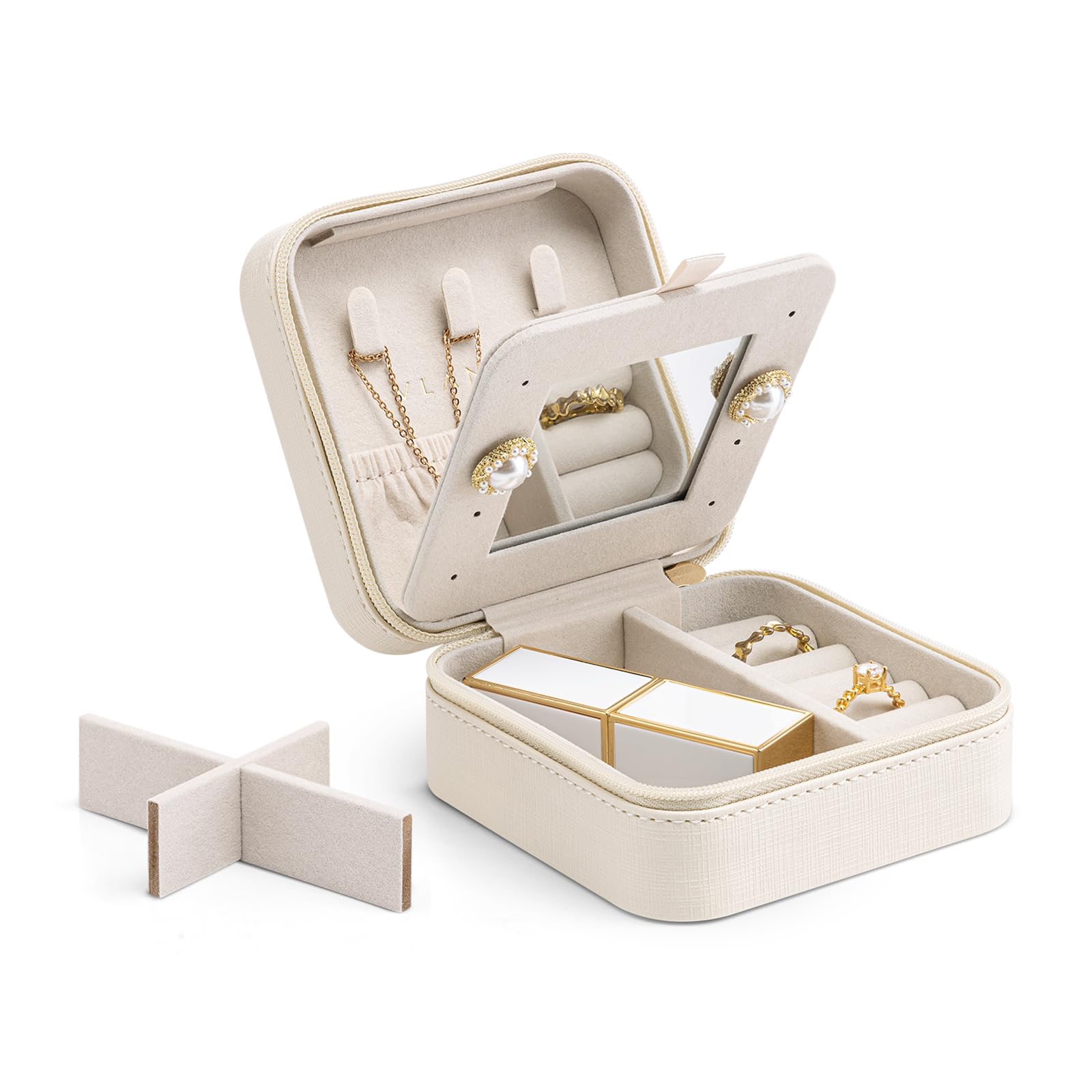 Amazon.com: Vlando Small Travel Jewelry Box Organizer - Mirrored