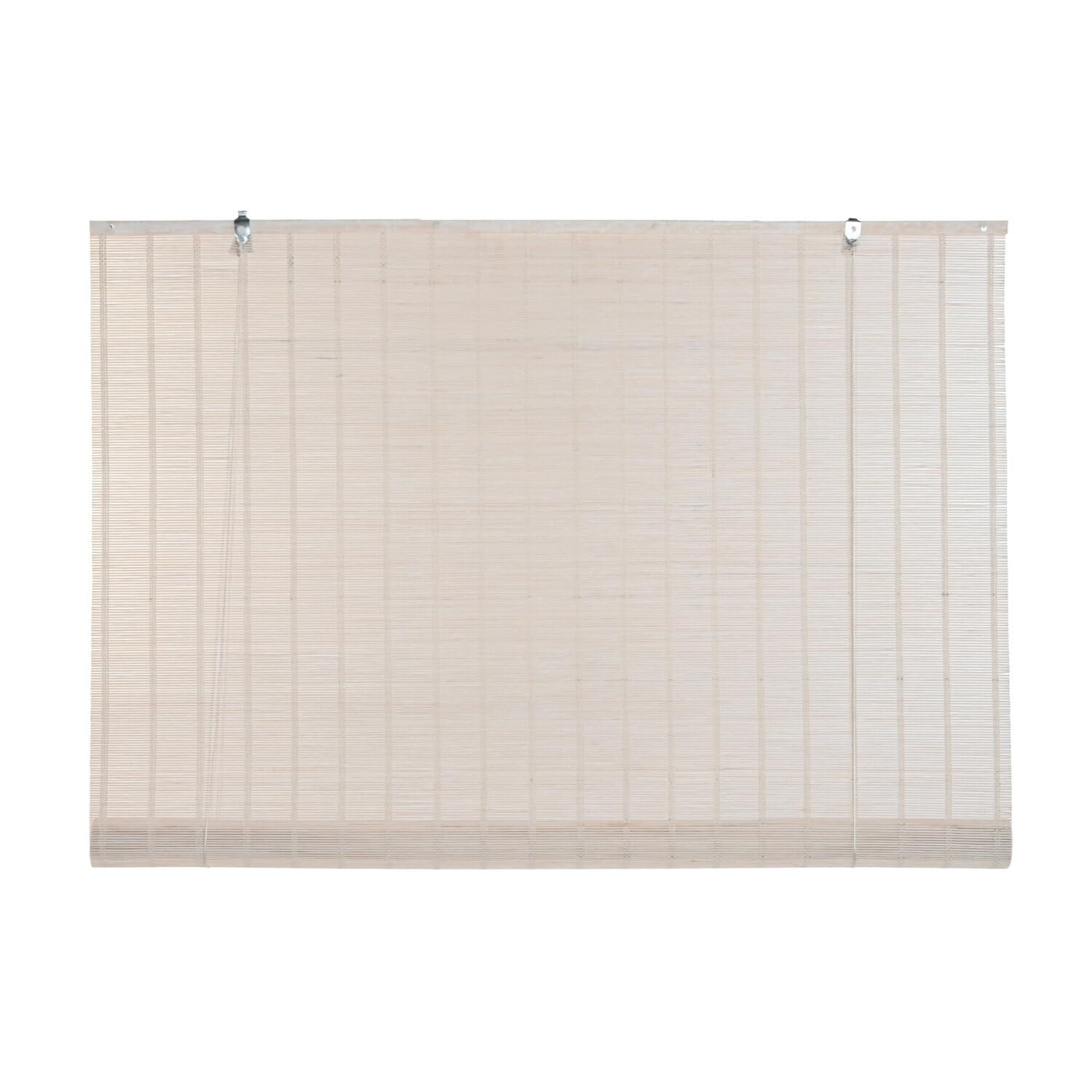 Store en bambou blanc 120x230 cm enroulable contre les reflets du soleil