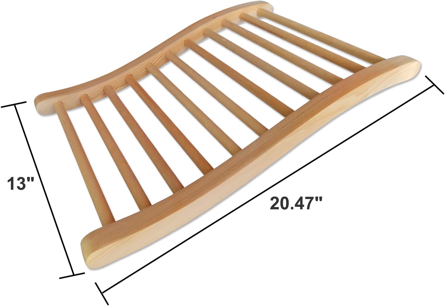 Sauna Backrest Ergonomic S-Shape Support Backrest, Canadian Hemlock Wood Sauna Accessories for Barrel and Infrared Sauna, Pack of 1, Small, 13 W*20.47 H
