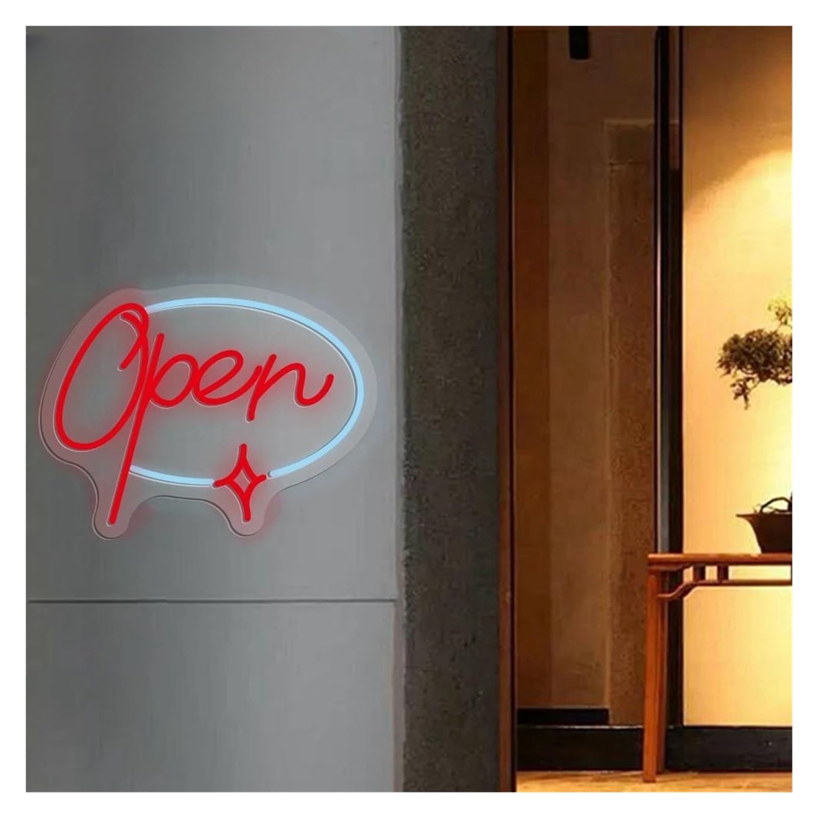 Wiszące neony artystyczne Neon Otwartych Drzwi Dla Firm Regulacja Jasności Pub Klub Restauracja Sklep Światła Otwierające Drzwi 30x40cm
