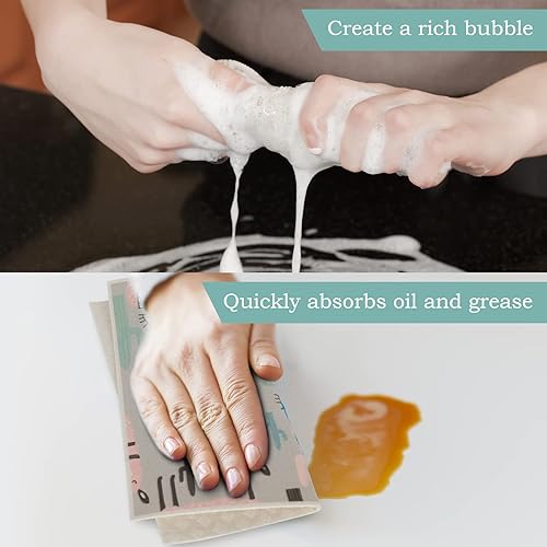 Miniatura 6 de AnyDesign Paño de cocina sueco de alpaca lindo animal absorbente de algodón toalla de cocina paños de limpieza para fiestas, hogar, inauguración de