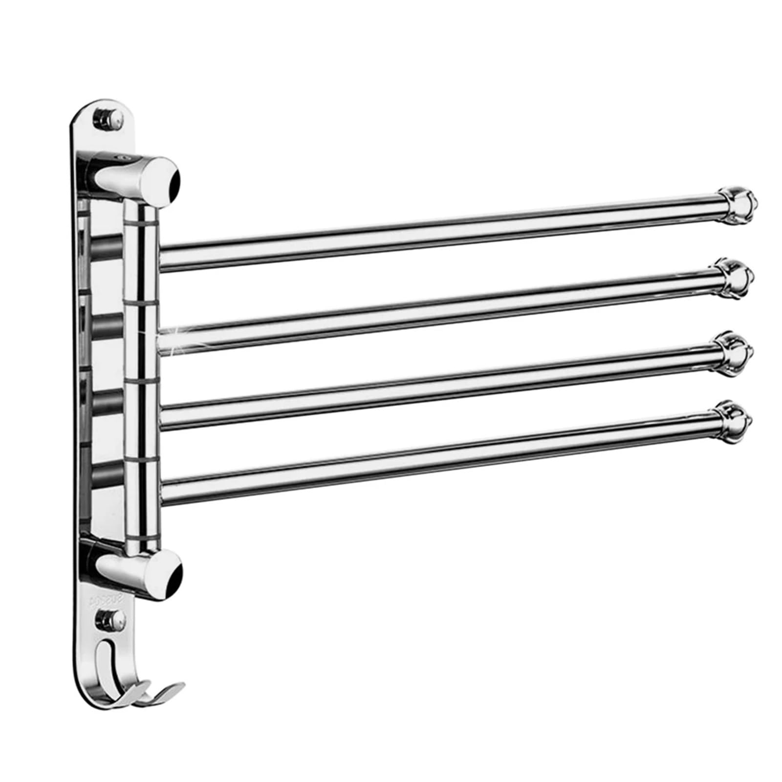 Bathroom Towel Rail Rack Holder 4 Swivel Bar Wall Hanger Shelf Stainless Steel For DIY Tools