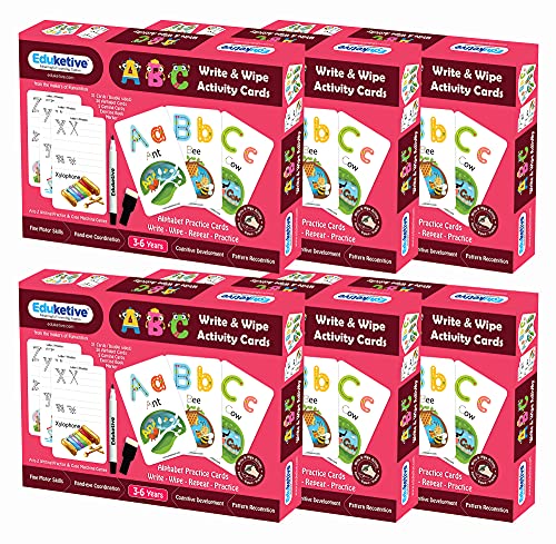 Image of ABC Letters (Pack of 6) Write & Wipe Reusable Activity Educational Game Birthday Return Gift Pack