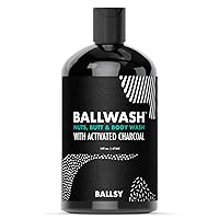Vista 4 de Ballsy Ballwash Jolly Jewels Gel de baño de carbón para hombres, jabón, hidratante, gel de ducha, con aceite de coco, aloe vera, lavanda y aceite