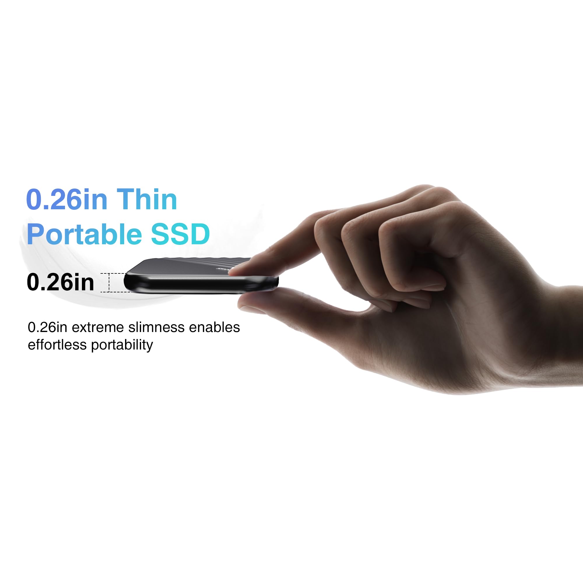 Bestoss 2TB Portable Magnetic SSD, 4K 120fps ProRes HDR Record&Store, Nero