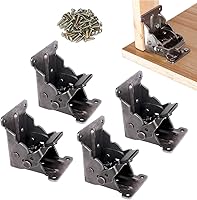 TopDirect 4 Pack Heavy Duty Locking Hinges for Folding Tables - 90° Self-Locking Brackets, 500lb Capacity, Rustproof Steel