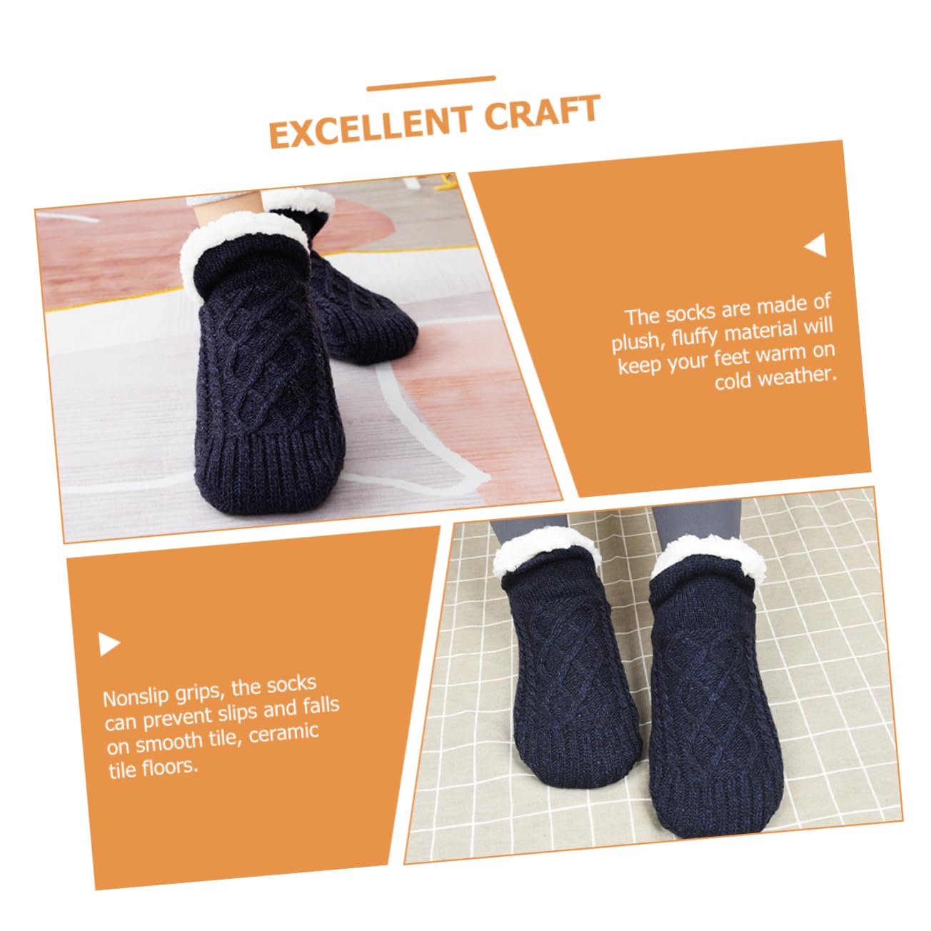 GALPADA 3paare Flauschige Damen Und -haussocken Rutschfeste Winter-slipper Warme Und Bequeme Stoppersocken Für Halloween Weihnachten Und Täglichen Gebrauch