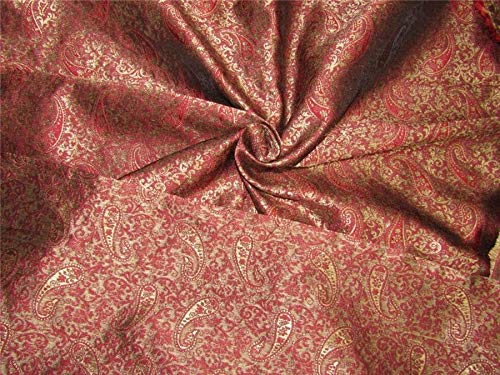 Brocart réversible en tissu brocart couleur or antique pour couture et ameublement