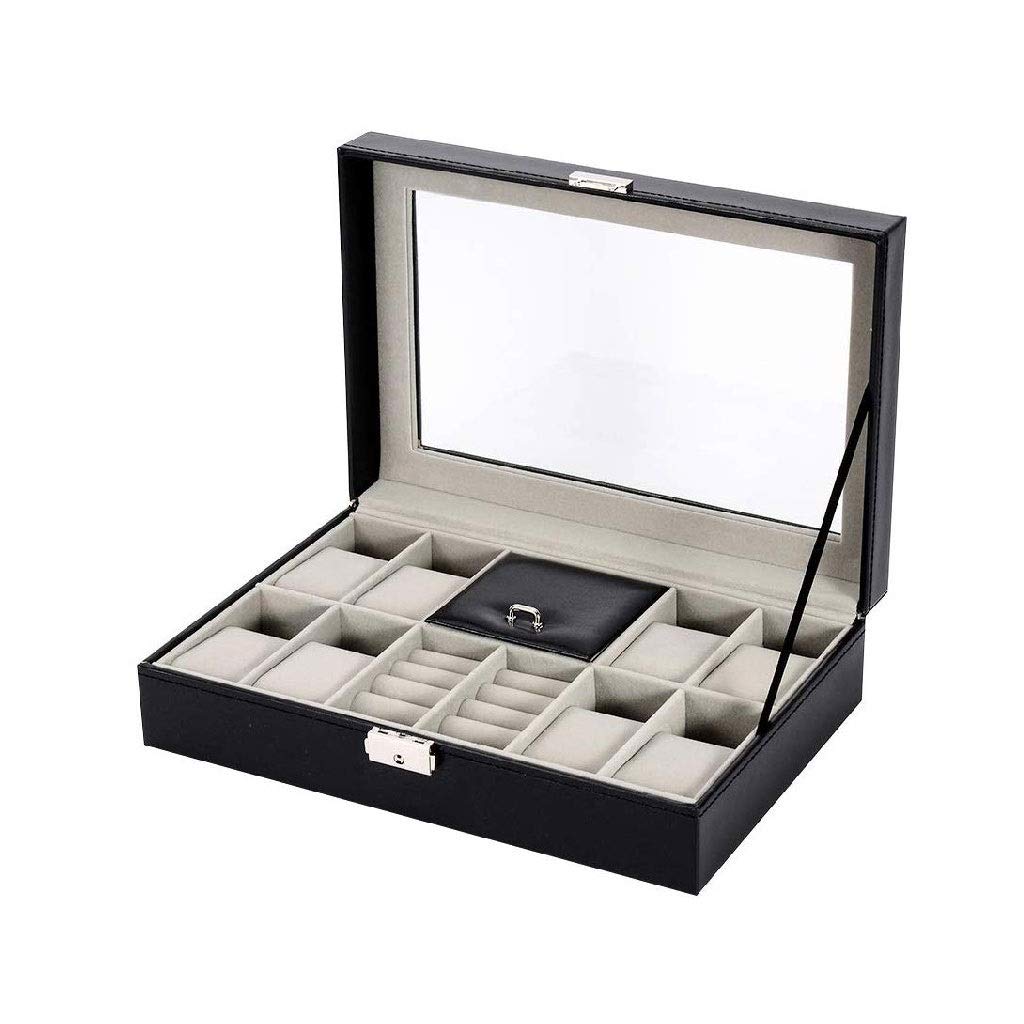XBTGS Joyero organizador de joyas con mini estuche de viaje, diseño con interior de terciopelo,