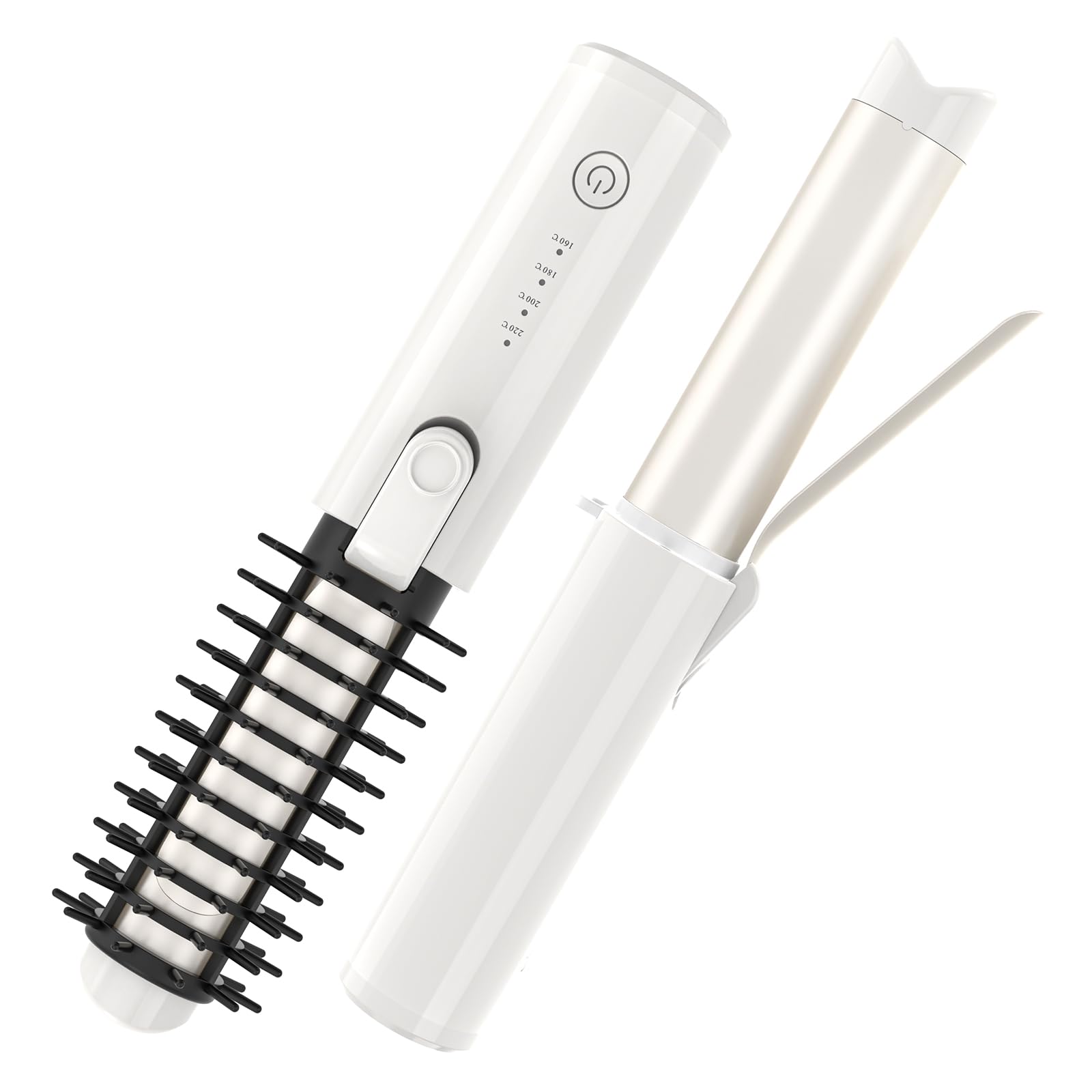 Youbella Spazzola arricciacapelli senza fili, bigodino portatile da viaggio, mini spazzola rotonda riscaldata da 1,5", bacchetta lisciante ricaricabile USB 3 in 1 per styling e levigatura, 200 milioni