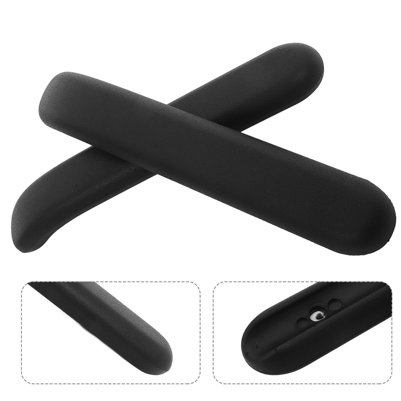 Almohadillas Agarre Cómodo para Reposabrazos 2 Piezas de Silla de Oficina de PU Negro y Reposabrazos Ajustable para Uso en Oficina
