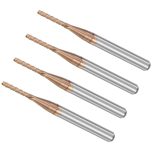 Fresas de extremo de maíz, diámetro de corte de 0.051 in de diámetro de 0.125 in, vástago de 1/8 pulgadas, brocas de fresado CNC de carburo sólido