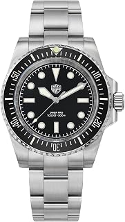 Professional Diver Watches for Men, WD1680Q Quartz Wristwatch 30Bar Diving Watches Sapphire Crystal Watch Super Luminous, Black-VH31 Quartz, Simple Fashion Sports Diving Business Versatile