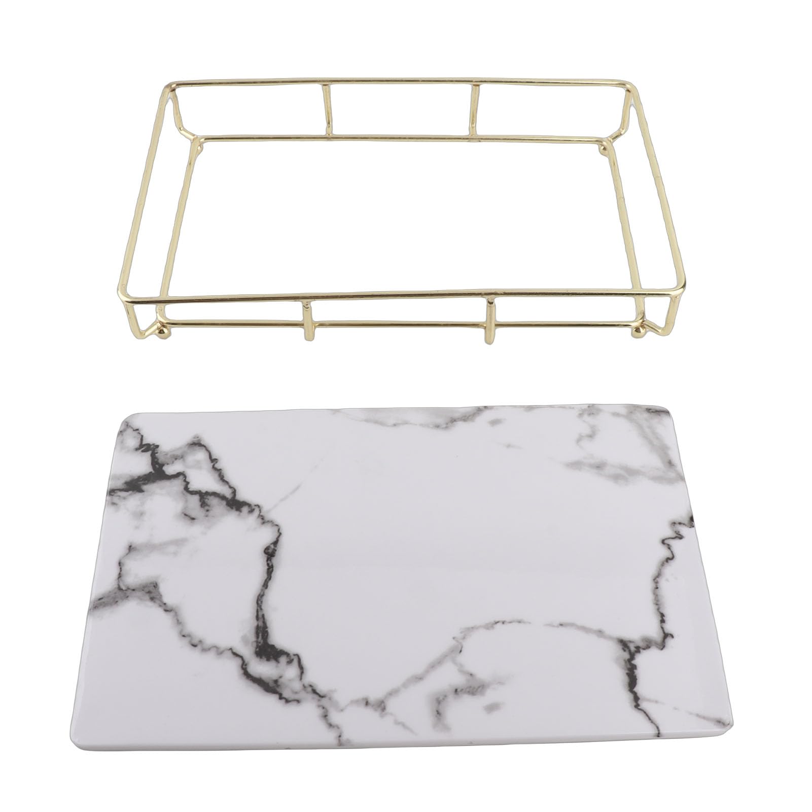 Bandeja de tocador Organizador de Escritorio Soporte de decoración acrílica Maquillaje Joyería Perfume Estante de Hierro Resistente Ventilación Sala de Estar Baño Mesa