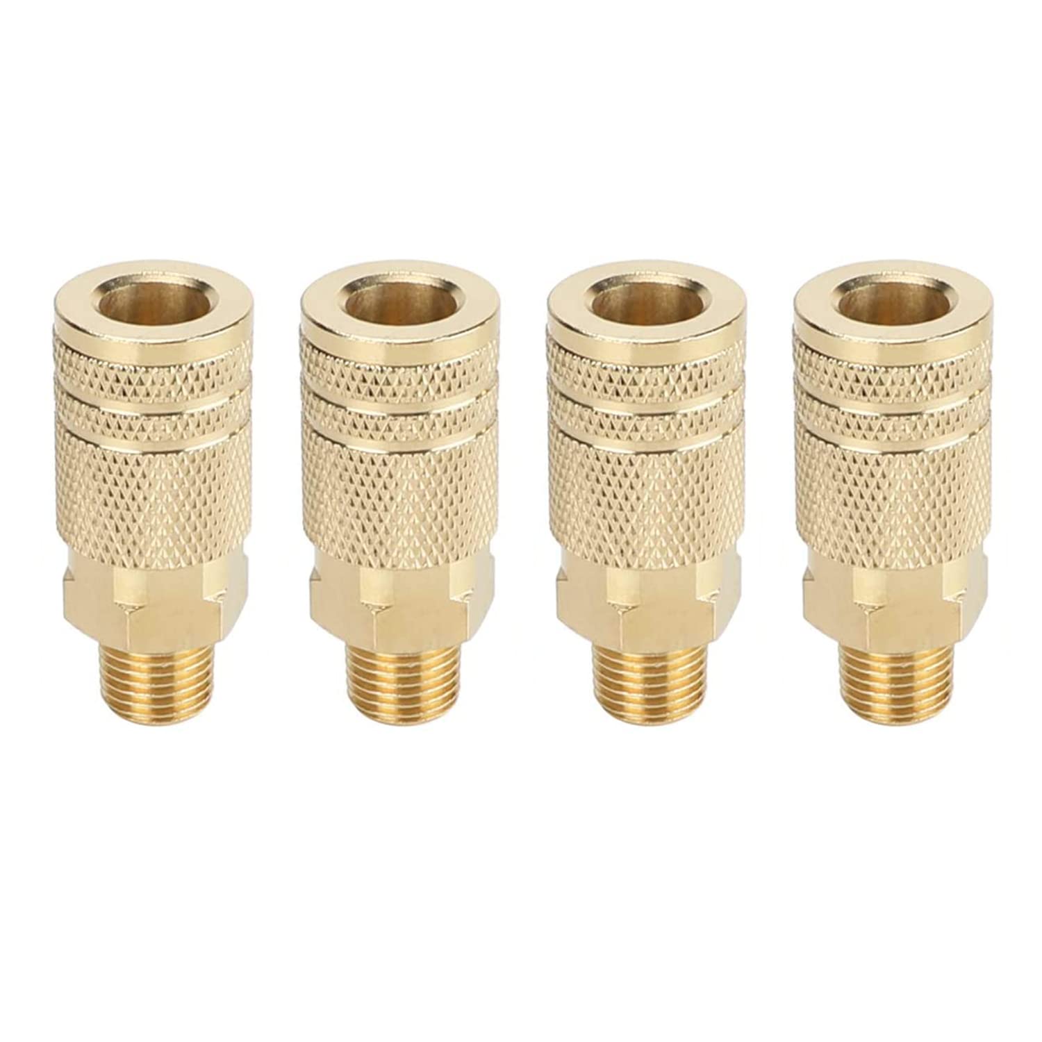 4PCS Air Quick Connect 1/4" NPT Male Coupler,Quick Connect Air Fittings,Air Compressor Accessories,Industrial Solid Brass Quick Connect Connector