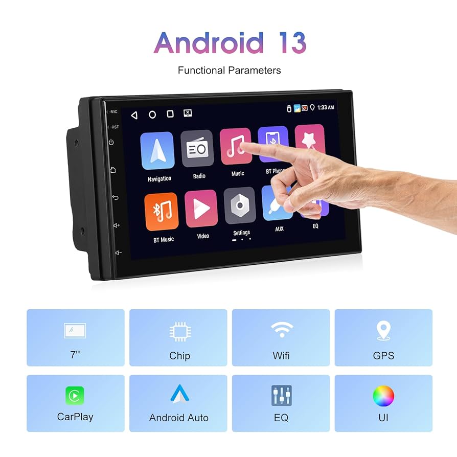 Amazon.com: SIXWIN 4G+64G Android 13 Car Stereo 7 Inch Touch