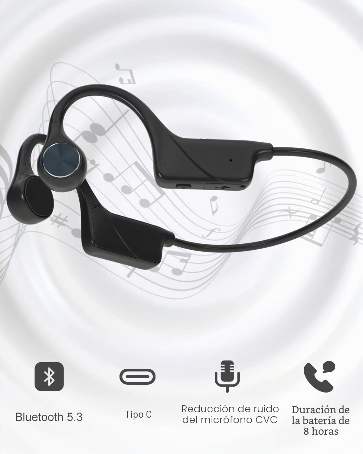 SANOTO Auriculares Conduccion Osea, Open Ear Auriculares Inalámbricos
