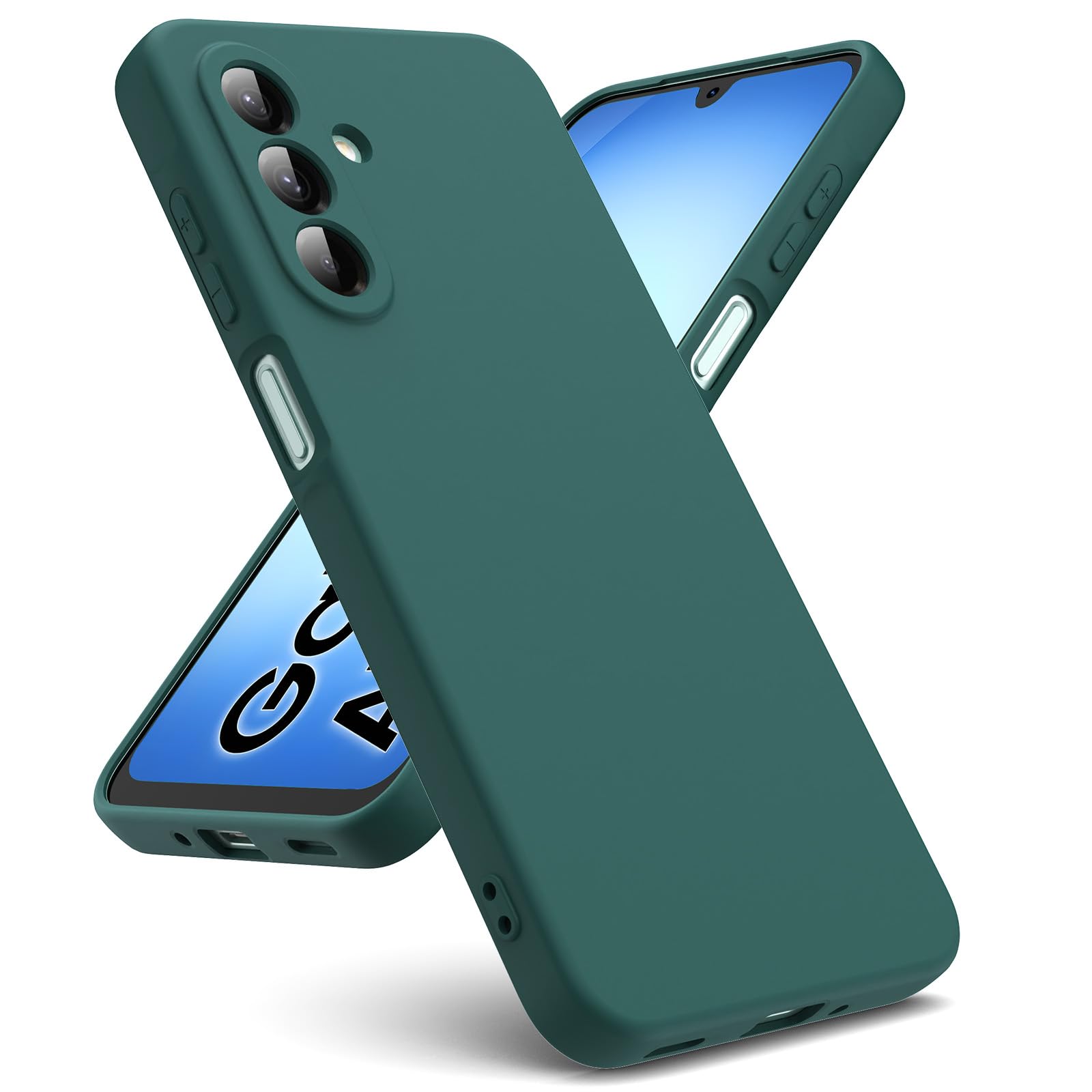 Oududianzi - Cover per Samsung Galaxy A17 4G / 5G, Custodia Silicone Liquido, Interno in Microfibra Morbida, Protezione Antiurto Resistente - Verde Notte