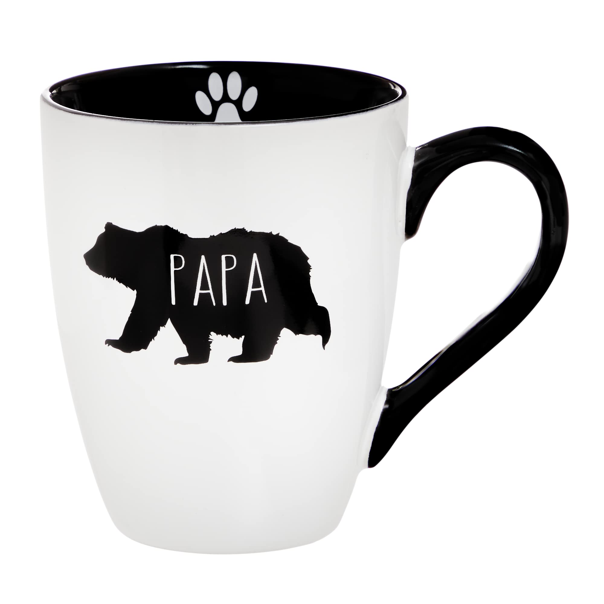 Sheffield Home Papa Bear Coffee Mug - Black and White Ceramic Coffee Cup with Cute Papa Bear Image - 16 OZ Mug
