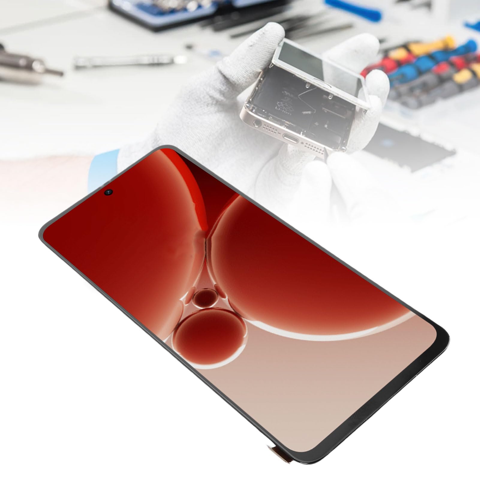 Cryfokt Kit di Sostituzione Schermo Telefono da 6,74 Pollici con Test Rigorosi per 3 5G CPH2493 CPH2491, Digitalizzatore Display Multi Touch Screen per Professionisti della Riparazione