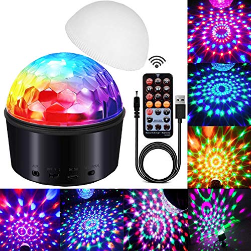 Projector Stage Lights Disco Light Sound Activated Party Lights with Remote Control Bluetooth Speaker and 9 Colors Led Disco Light for Room KTV Parties Club Dance and Bar Halloween Decor