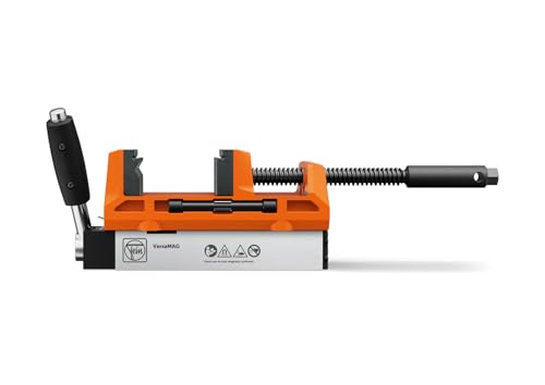 Fein Magnetschraubstock mit Backenbreite von 100 mm (VersaMAG Schraubstock Set, Permanentmagnet mit Spannvorrichtung, Werkbankzwinge) 90701003020