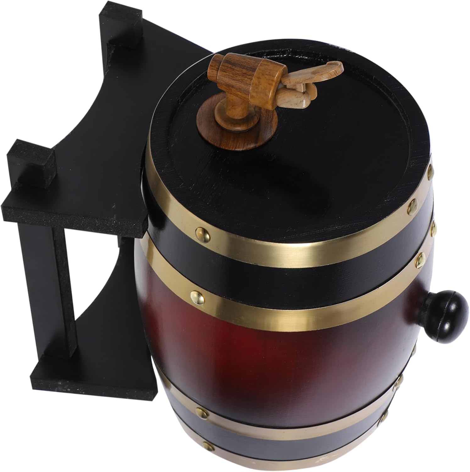 Alipis 1set Wooden Wine and Beer Barrel Dispenser Sturdy Oak Construction for Home Bar and Party Use for Storing and Dispensing Wine Beer Brandy and Whiskey