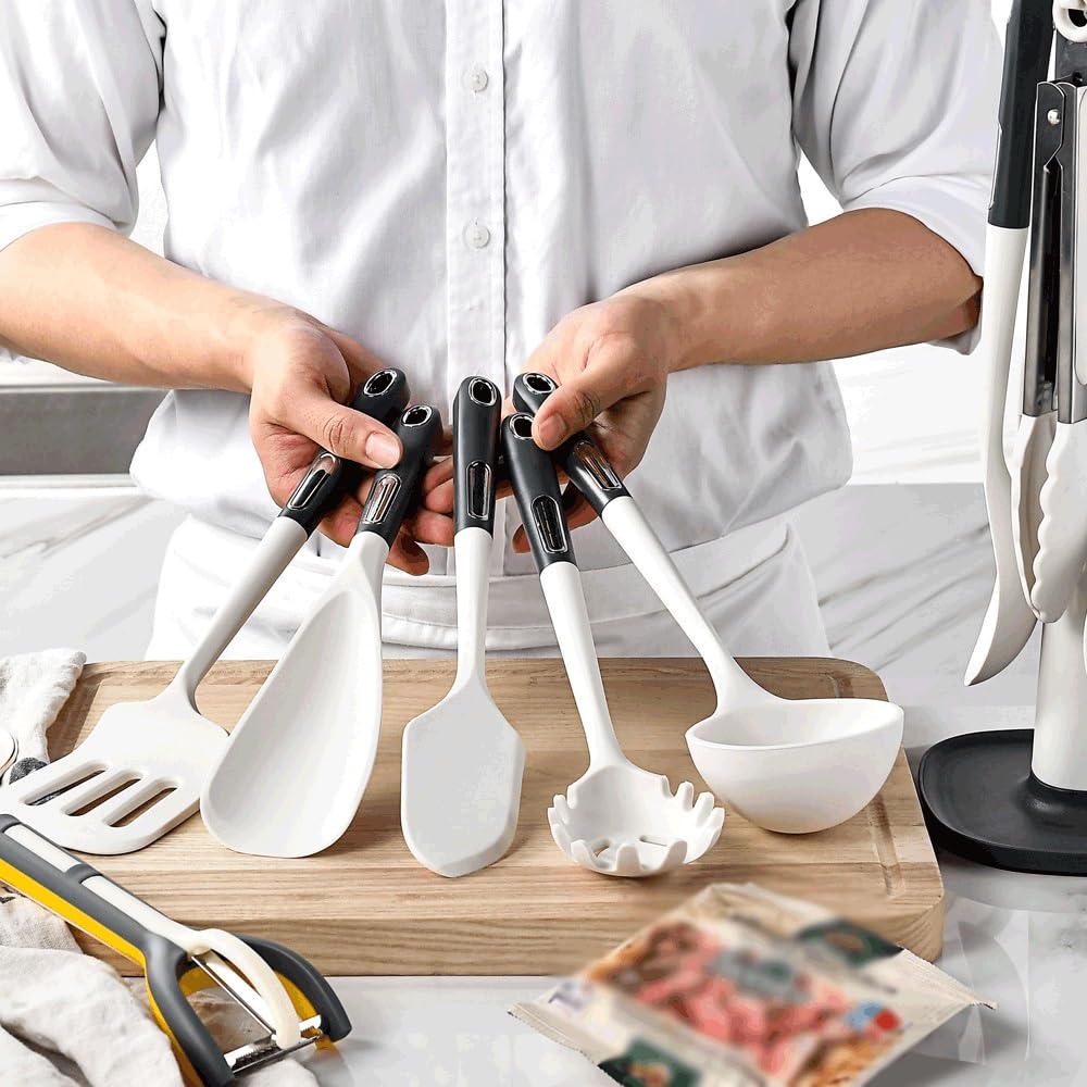Cuchara, espátula ranurada, Pala, utensilio de Cocina de Silicona for cocinar Pasteles, Hornear, Utensilios de Cocina antiadherentes, Herramientas de Cocina(7 Pieces)